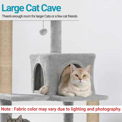 Grey Cat Tree Condo with Hammock