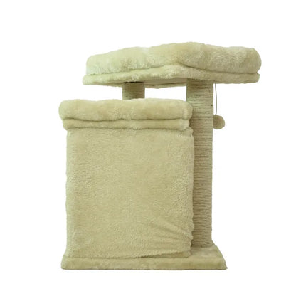 Scratching Post Activity Tree Condo | Fur Fabric (Beige)