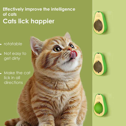 Catnip Wall Ball Toy | Rotating Dental Treat Toy for Cats