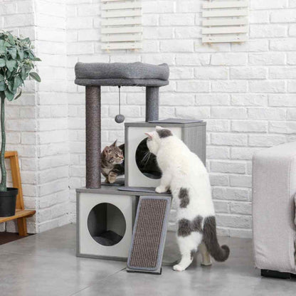 Multi Level Cat Tree | Exercise Scratch & Cozy Indoor Rest For Cats