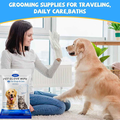 Soft Pet Glove Wipes for Daily Care | Dogs & Cats (6 pcs)