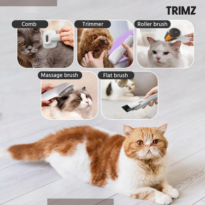 Trimz Pet Grooming Kit with Vacuum Suction for Dogs & Cats