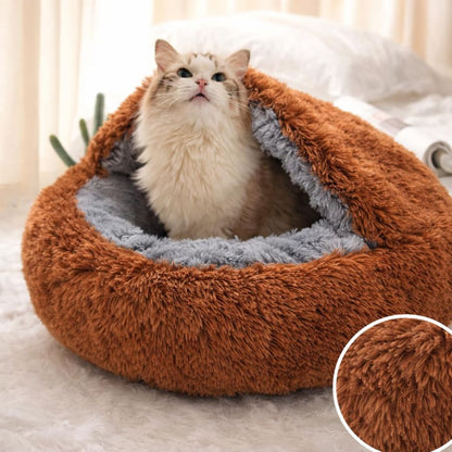 Ultra Soft Plush Round Pet Bed for Dogs & Cats – Warm Cozy Washable Bed with Anti-Slip Base