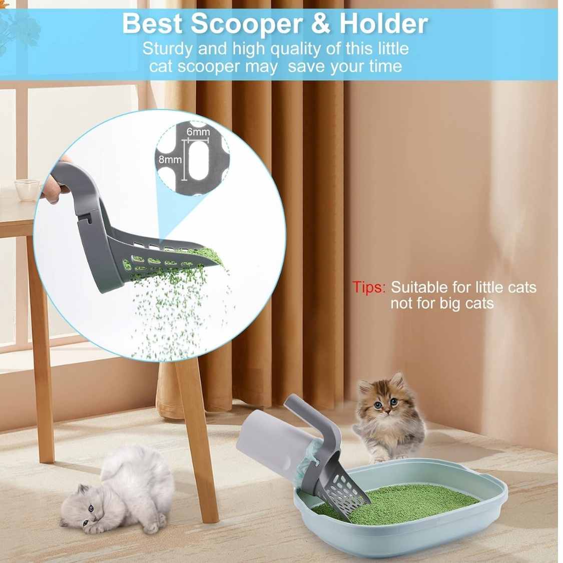 Cat Litter Scooper With Holder | All-In-One Cleaning Tool