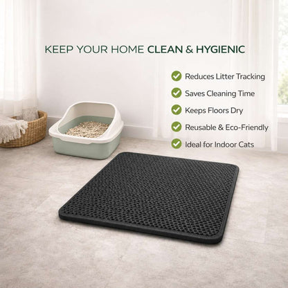 Double Layer Cat Litter Mat | Easy Clean Waterproof Litter Trapping Mat