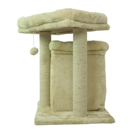Scratching Post Activity Tree Condo | Fur Fabric (Beige)