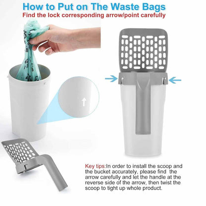 Cat Litter Scooper With Holder | All-In-One Cleaning Tool