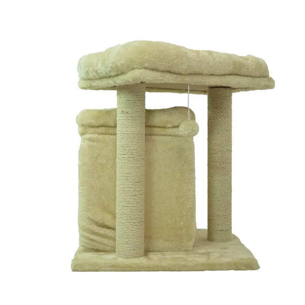 Scratching Post Activity Tree Condo | Fur Fabric (Beige)