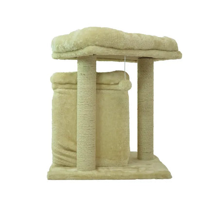 Scratching Post Activity Tree Condo | Fur Fabric (Beige)