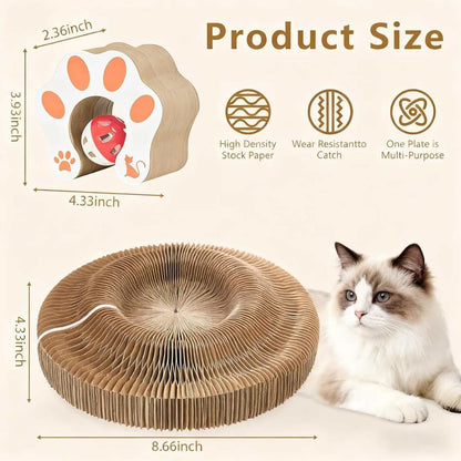 Reversible Cardboard Cat Scratcher with Ball Track | Cat Toy & Scratch Pad