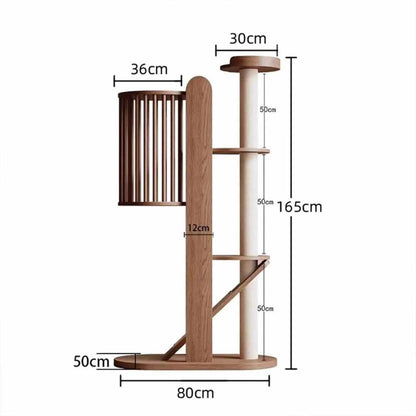 Luxury Wooden Cat Tree | Modern Cat Condo & Scratching Tower