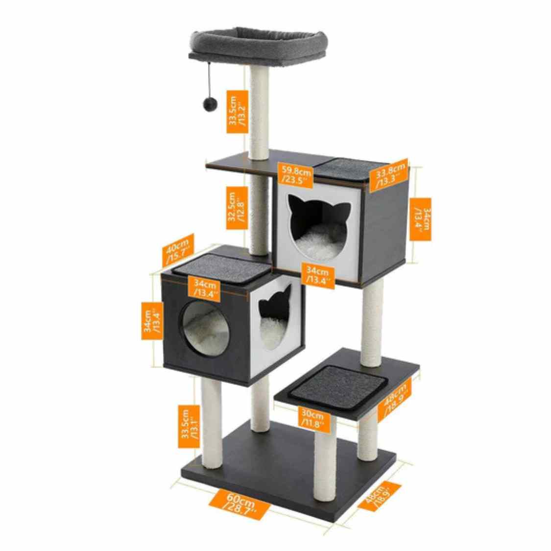 Modern Cat Tree Tower | Climb Scratch Rest & Play Indoors