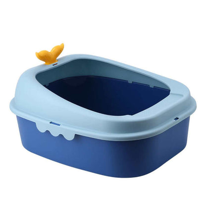 Open Cat Litter Box With High Rim | Anti Scatter Tray For Cats