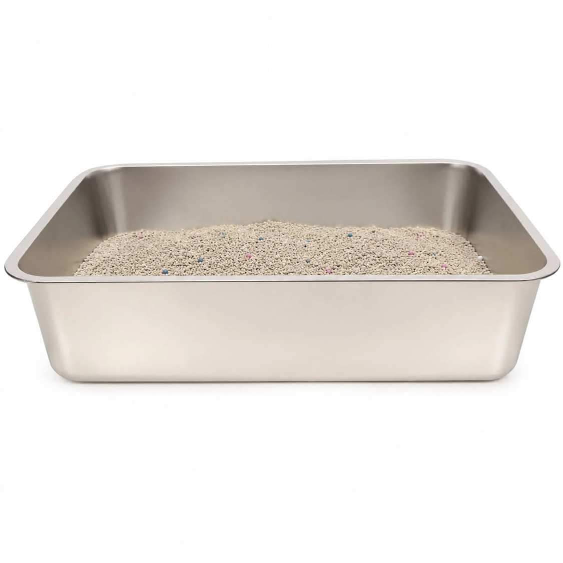 Stainless Steel Cat Litter Box | Large Open Tray For Cat
