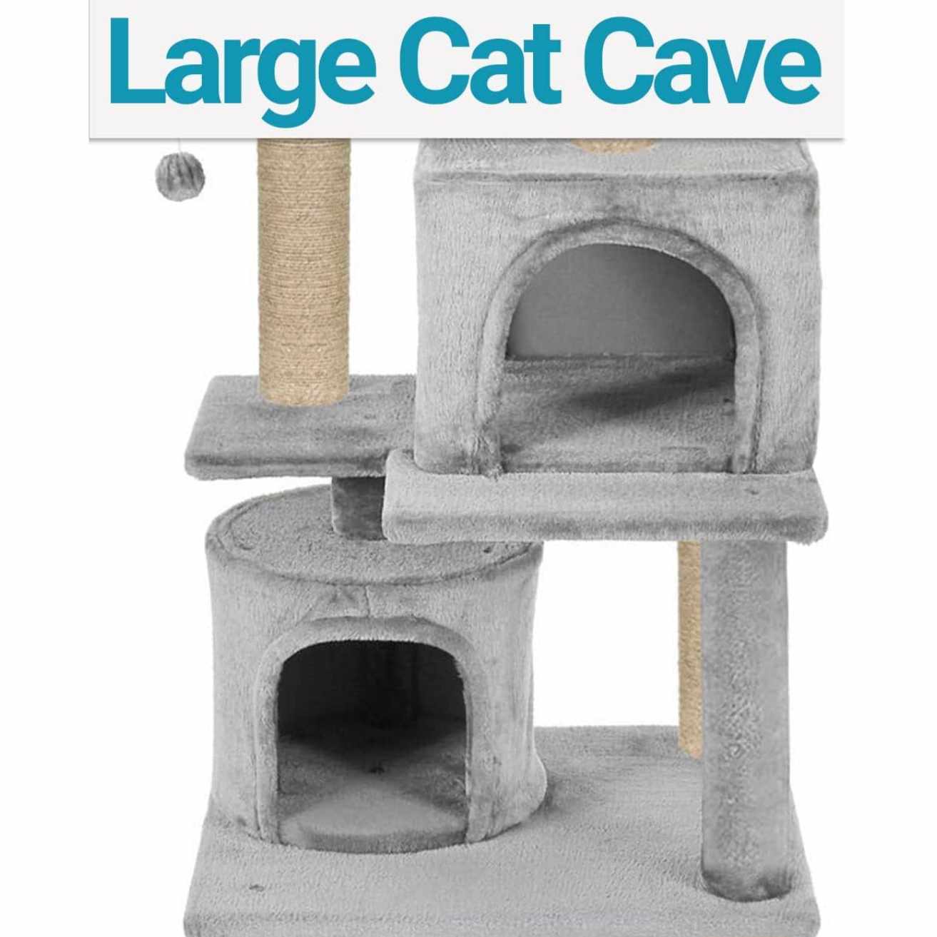 Multistory Fur Fabric Cat Tree for Kittens | 57 Inch (FURR-55)