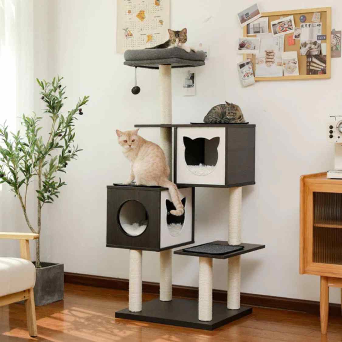 Modern Cat Tree Tower | Climb Scratch Rest & Play Indoors