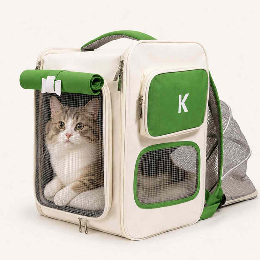 Expandable Cat Carrier Backpack With Breathable Mesh For Pets