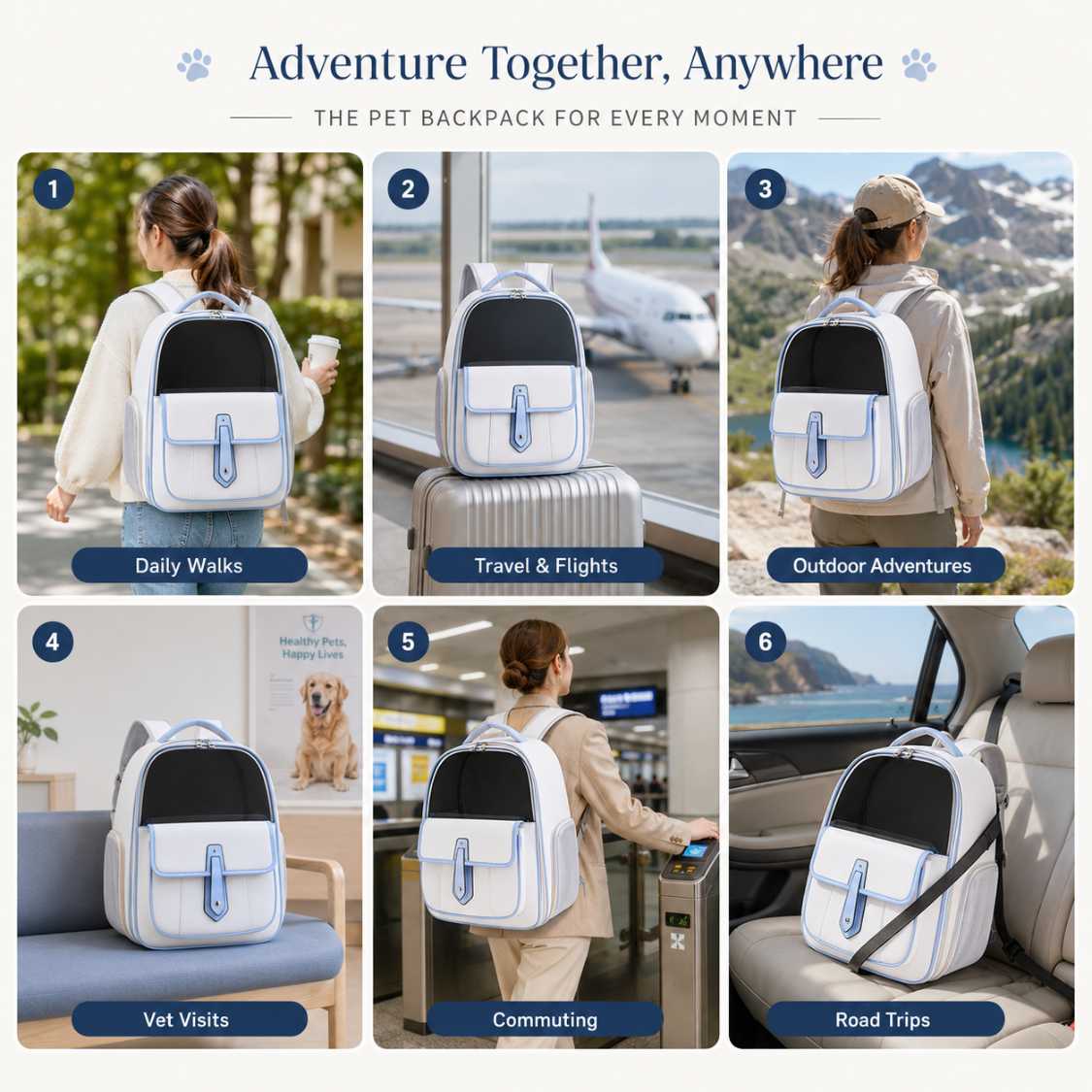 Pet Carrier Backpack For Cats With Breathable Mesh Sides