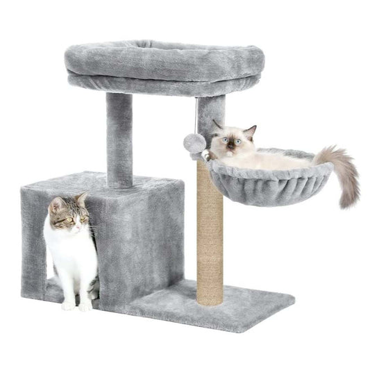 Cat Tree with Scratching Posts, Hammock and Perches(Grey)