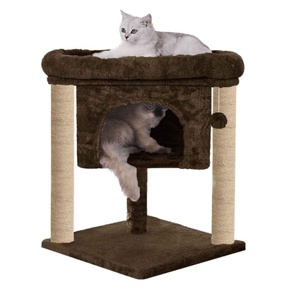 Kitten Cat Tree with Scratching Post, Condo & Hanging Ball | 23 Inch
