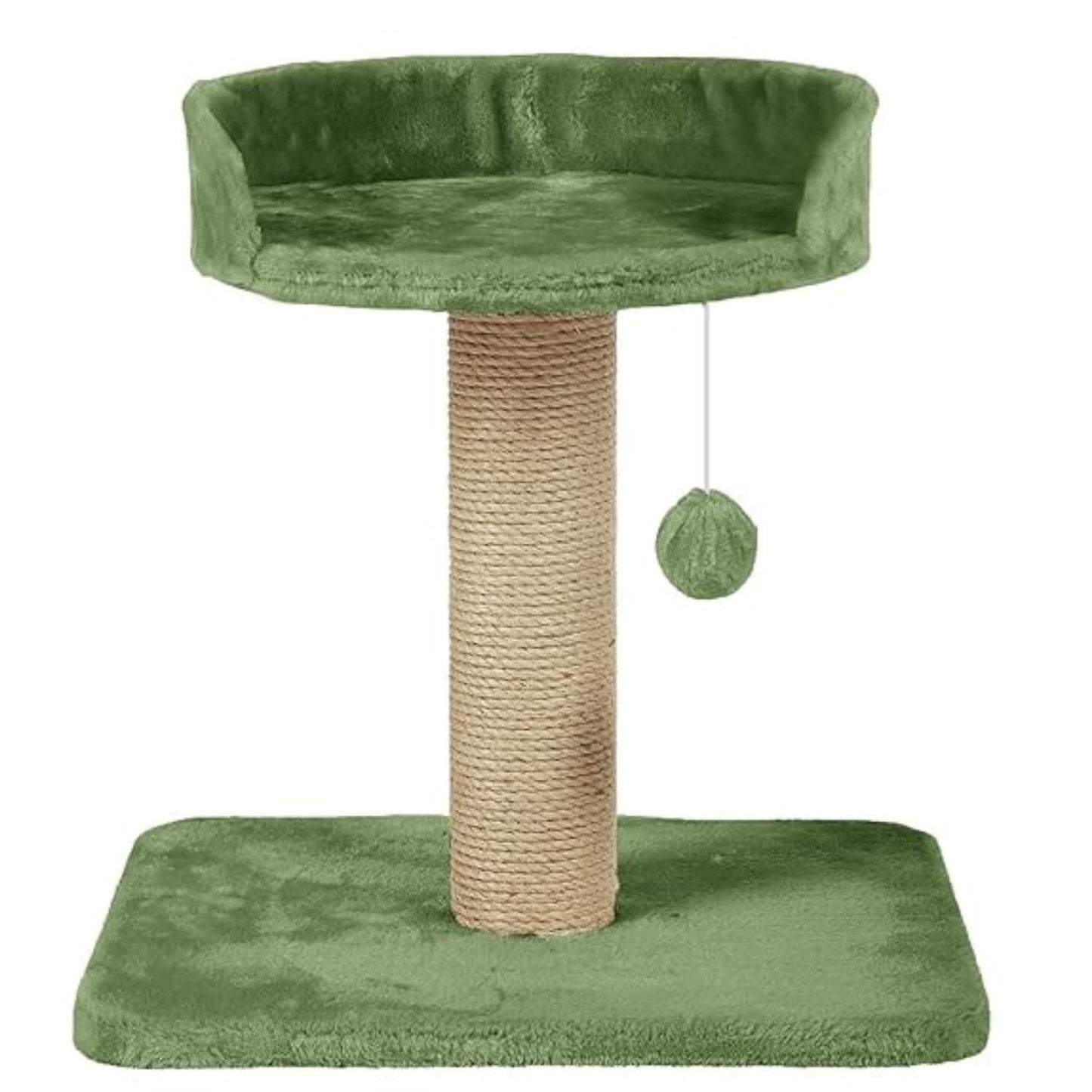 Activity Kitten Cat Tree - Hanging Ball | Top Seat | Jute Rope Scratching Post (Height 16 Inch)