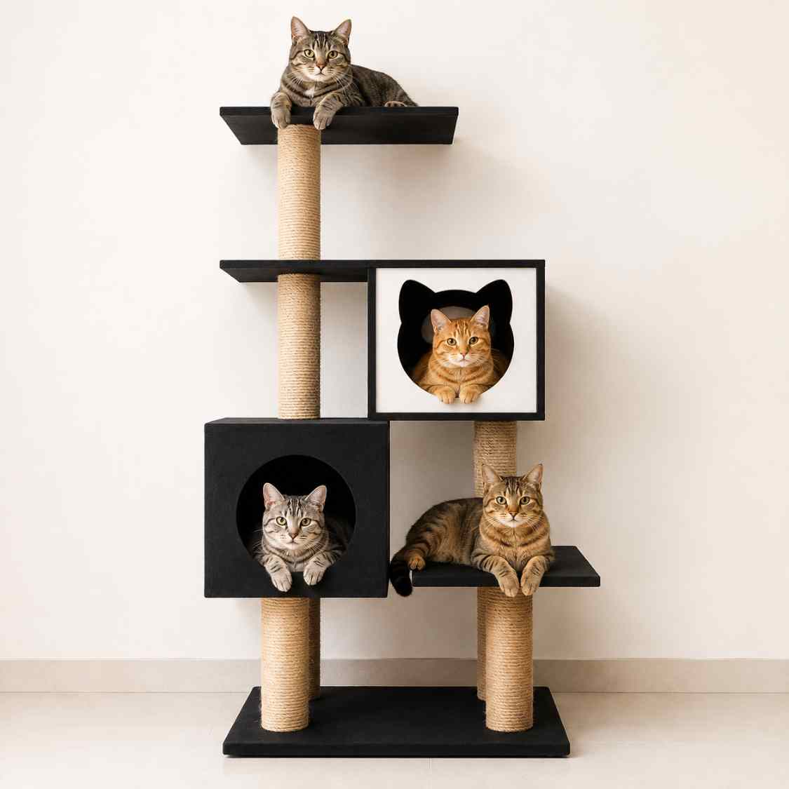 Modern Cat Tree Tower | Climb Scratch Rest & Play Indoors