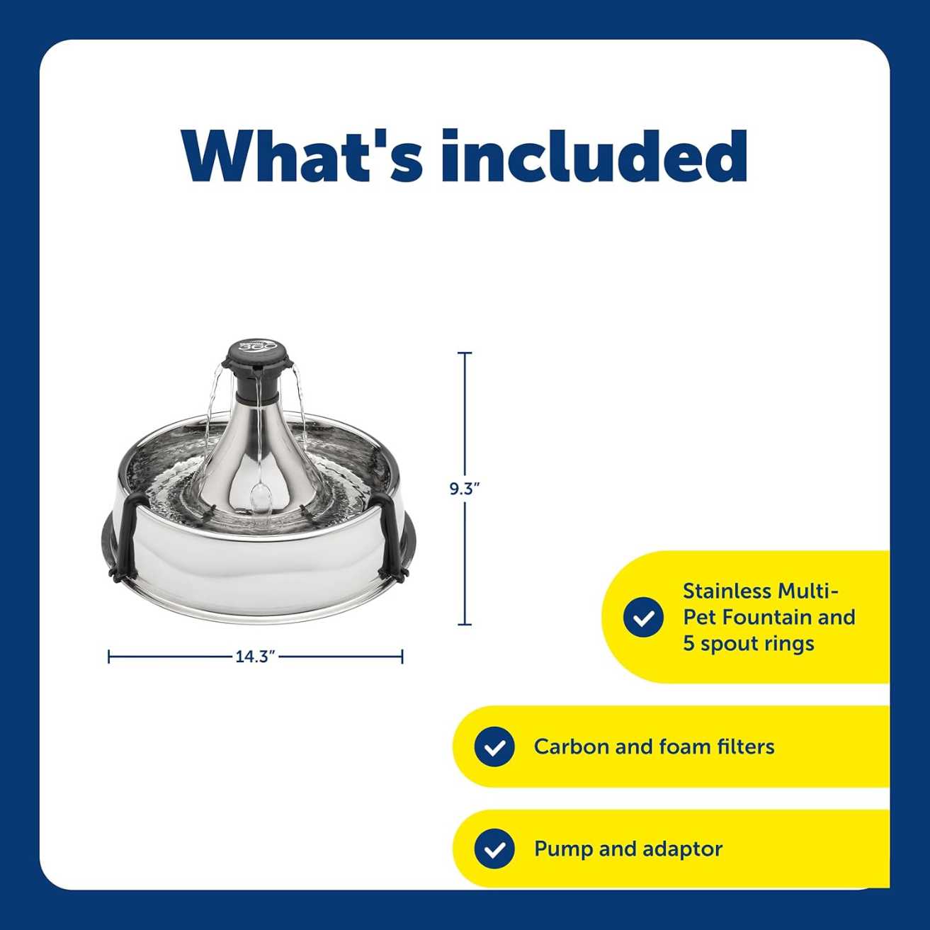 Stainless Steel 360 Pet Water Fountain for Dogs & Cats