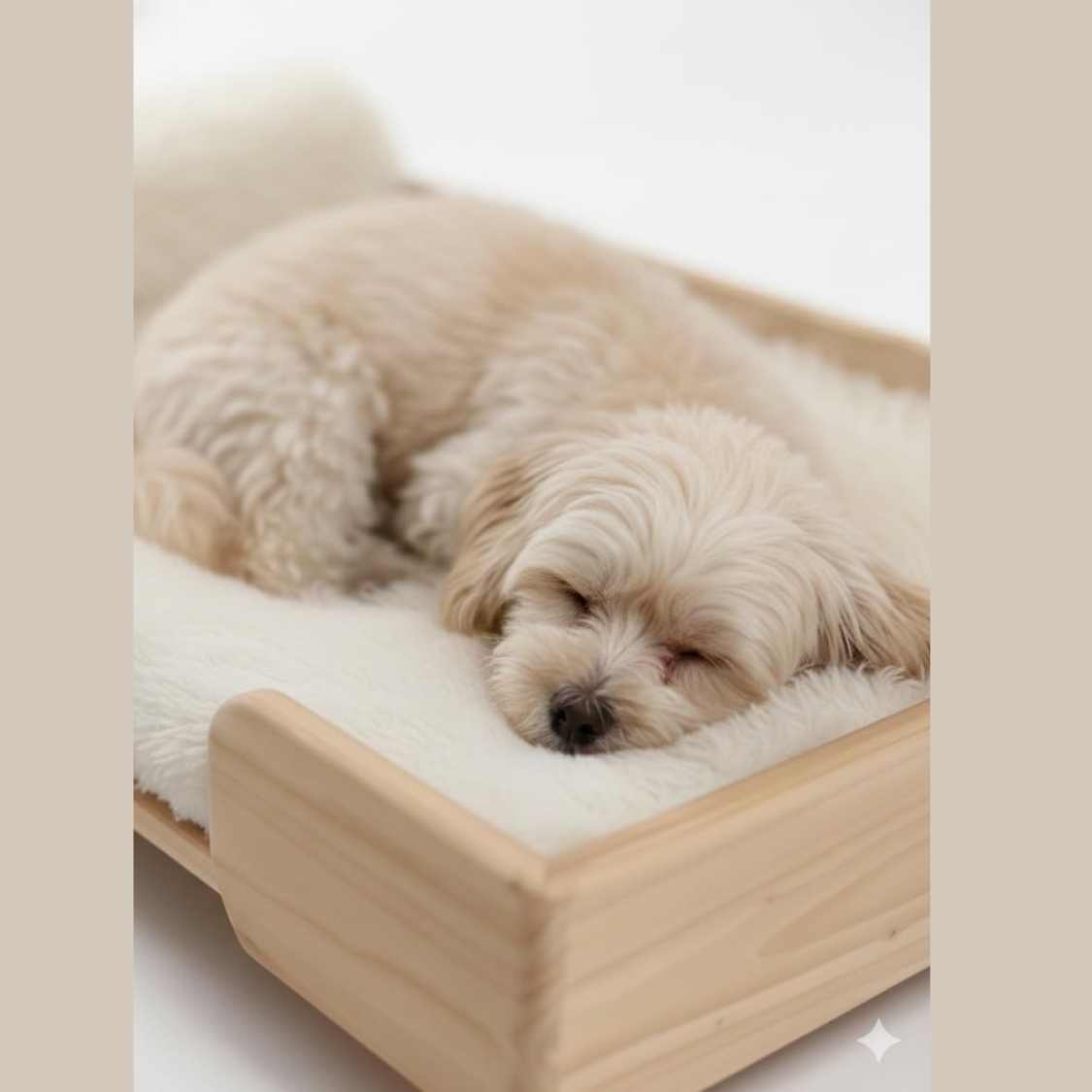 Luxury Wooden Pet Bed With Cushion For Small Dogs & Cats