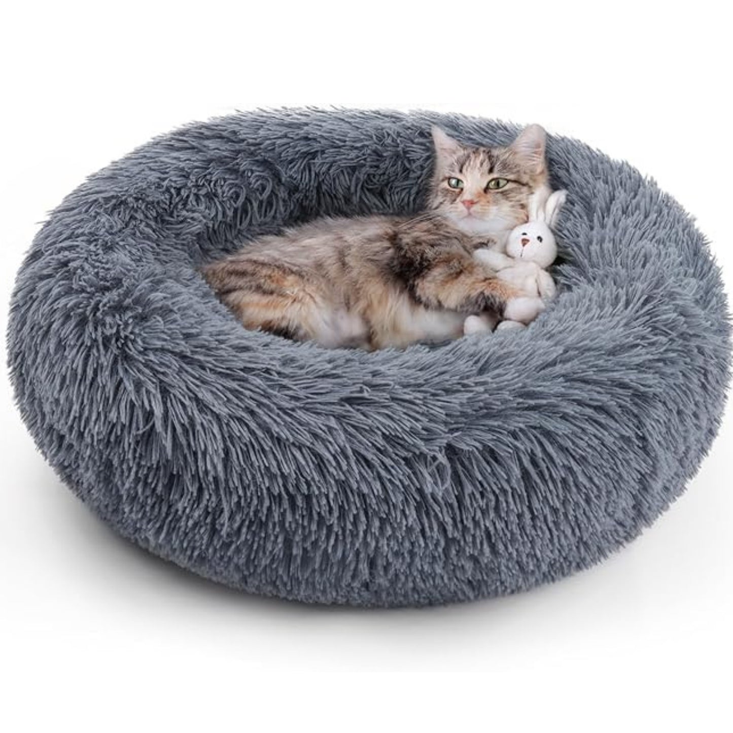 Round Donut Pet Bed for Cats and Dogs
