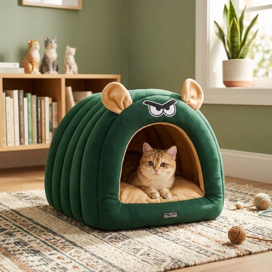Caterpillar Hut for Dogs and Cats  (Bottle Green)