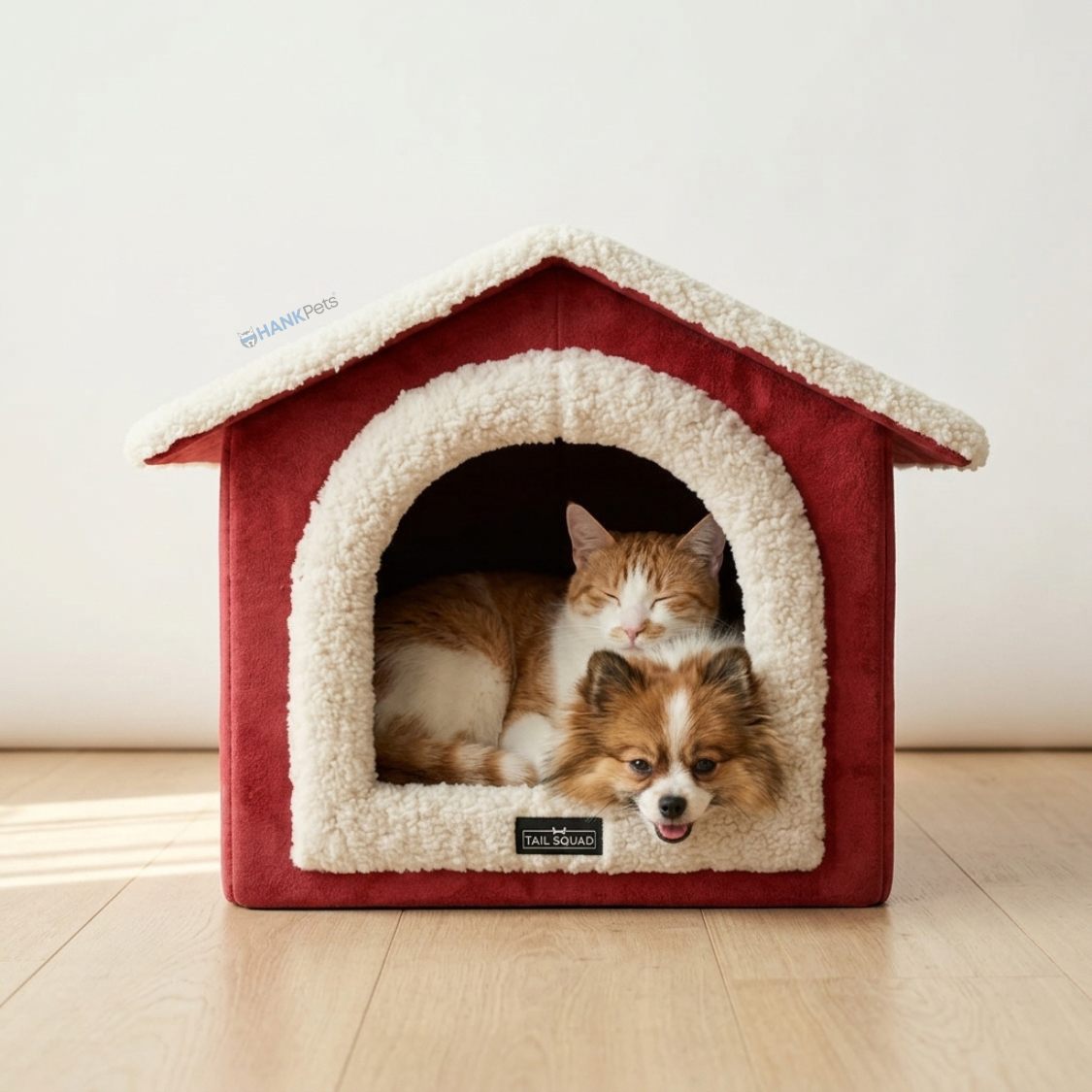 Cozy House Bed For Cats & Small Dogs | Soft Plush Pet Cave