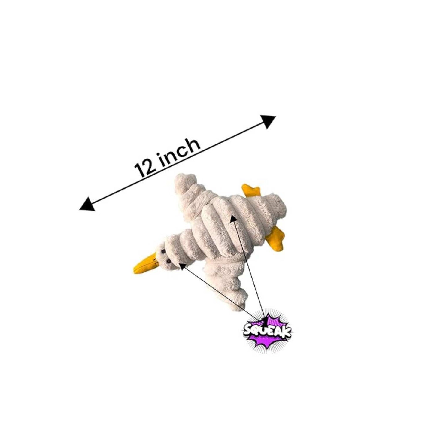 Plush Duck Dog Toy with Squeaker | Soft Stuffed Chew & Teething Toy for Dogs & Cats