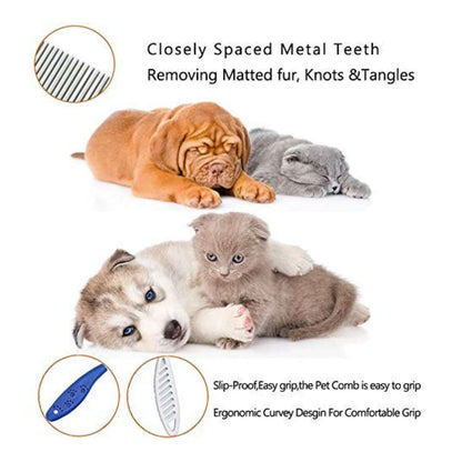 Stainless Steel Flea Comb for Dogs & Cats – Professional Pet Grooming Comb