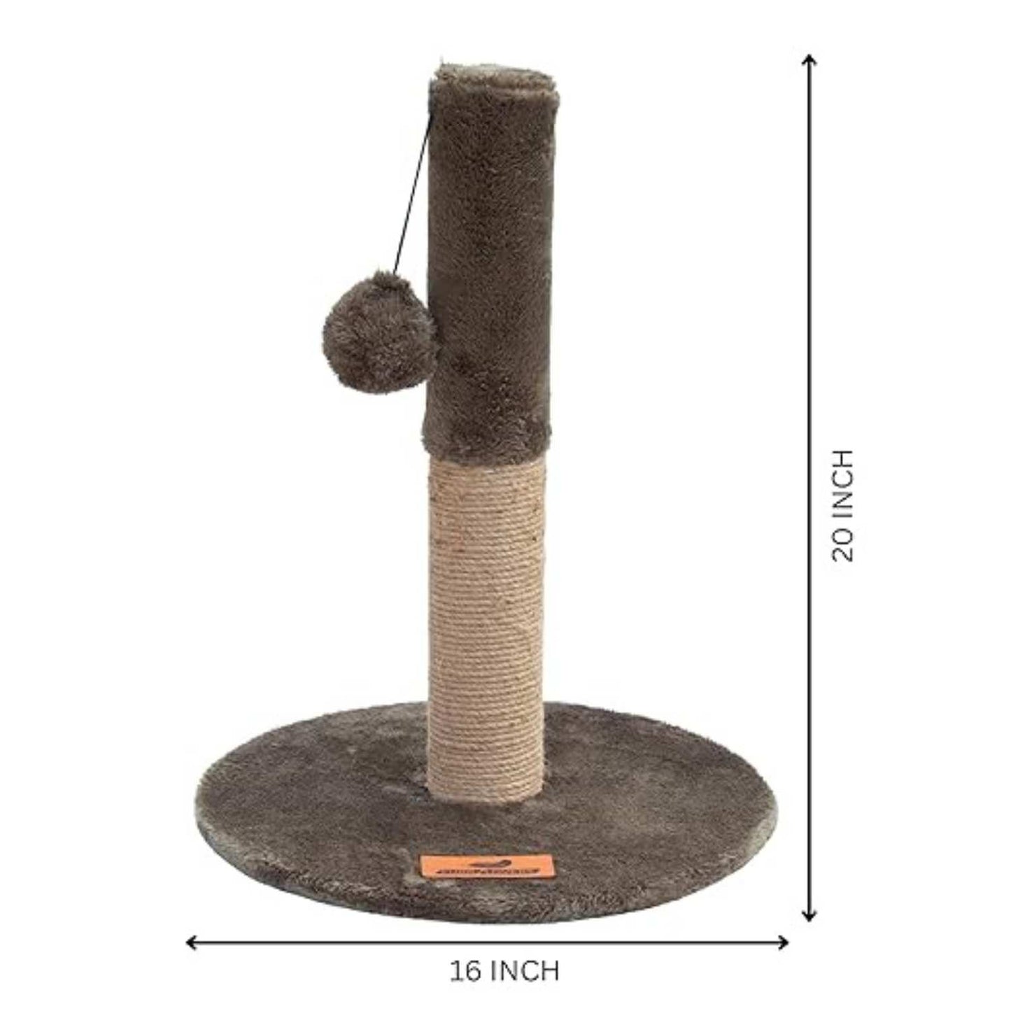 Plush Fabric Cat Tree Scratcher, 20Inch Height, Modern Multi-Level Design, Pink Plush with Jute Rope Post (Green)