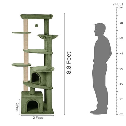 Multi-Level Cat Tree for Indoor Cats | Large Cat Tower with Condo, Top Bed & Scratching Posts (80 INCH)