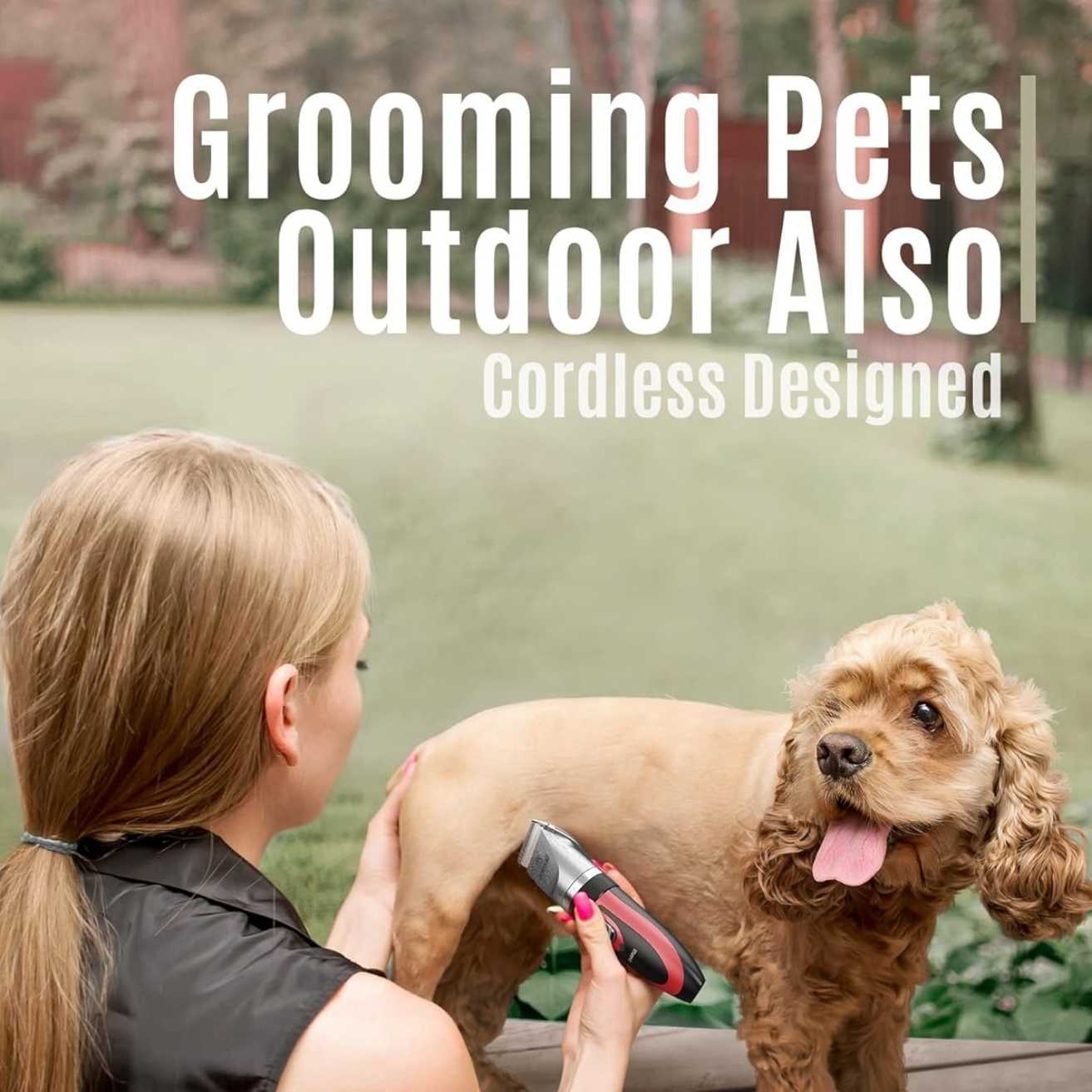 Pet Hair Trimmer for Dogs & Cats – Low Noise & Adjustable Comb