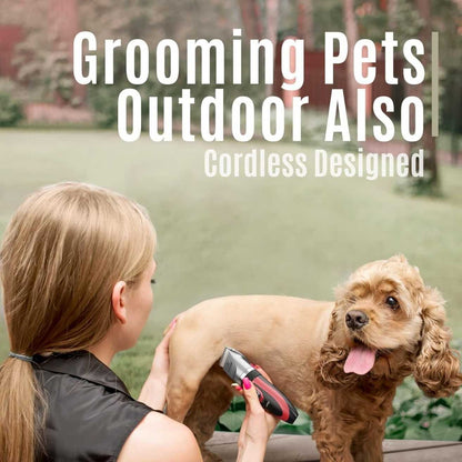 Pet Hair Trimmer for Dogs & Cats – Low Noise & Adjustable Comb