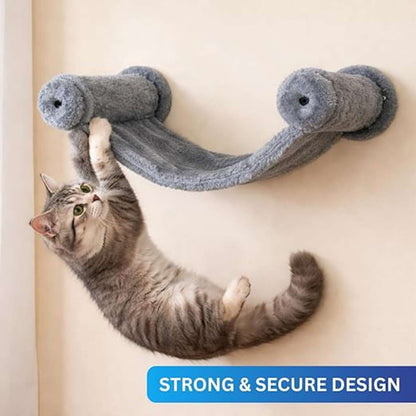 Wall-Mounted Cat Hammock 16x11 – Grey Plush Elephant Design Cat Wall Bed