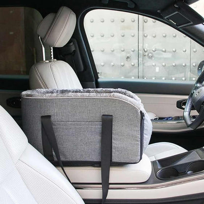 Pet Car Center Console Seat | Elevated Armrest Carrier for Small Dogs & Cats