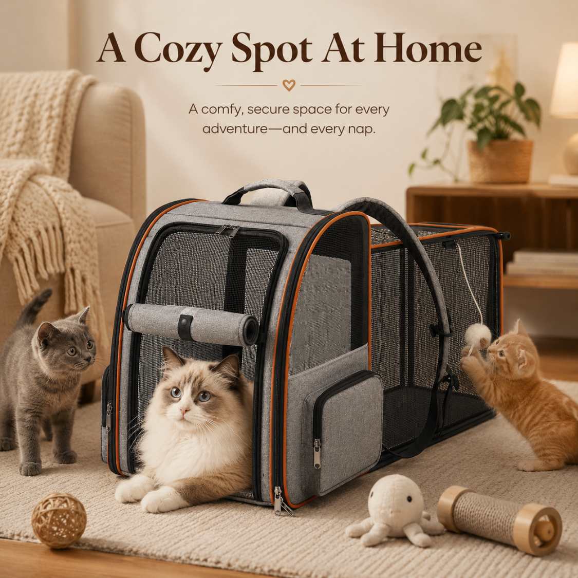 Premium Expandable Cat Backpack Carrier for Travel & Outdoor Use