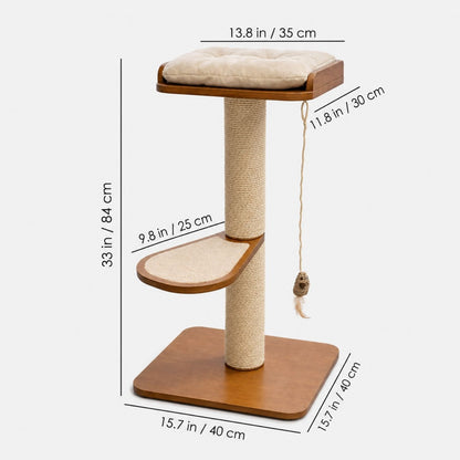 SlimFit Cat Tree | Space-Saving Wooden Climber for Indoor Cats