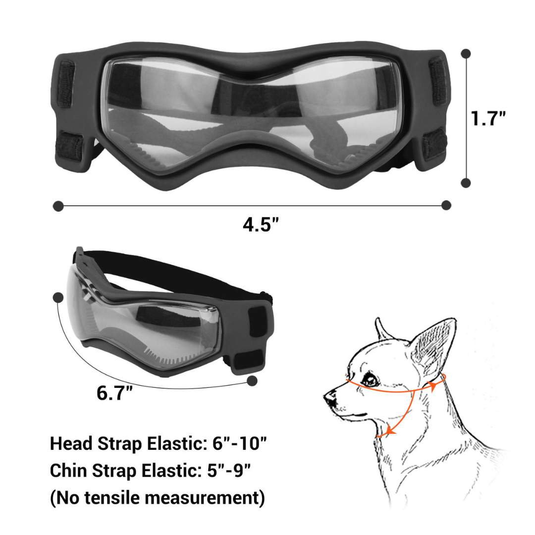 Dog Sunglasses For UV Protection & Windproof Comfortable Soft Adjustable Straps for Small Dog Puppy