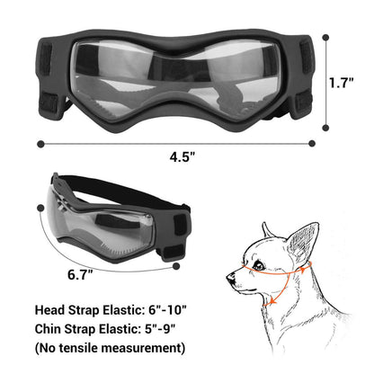 Dog Sunglasses For UV Protection & Windproof Comfortable Soft Adjustable Straps for Small Dog Puppy