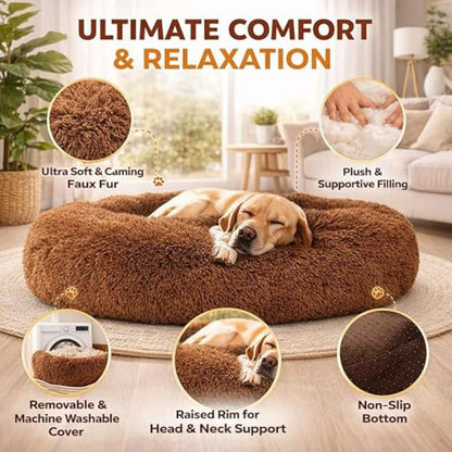 Summer Donut Pet Bed for Dogs & Cats – Soft Plush & Washable