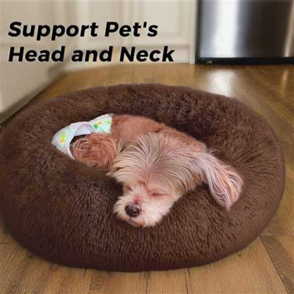 Dog & Cat Rounded Donut Bed | 2 in 1 Reversible Soft & Cozy Pet Bed