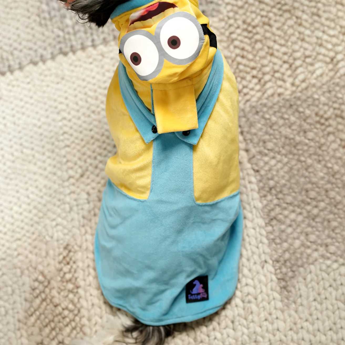 Furryfits Minion Mischief Hoodie | Playful Yellow Winter Pet Hoodie