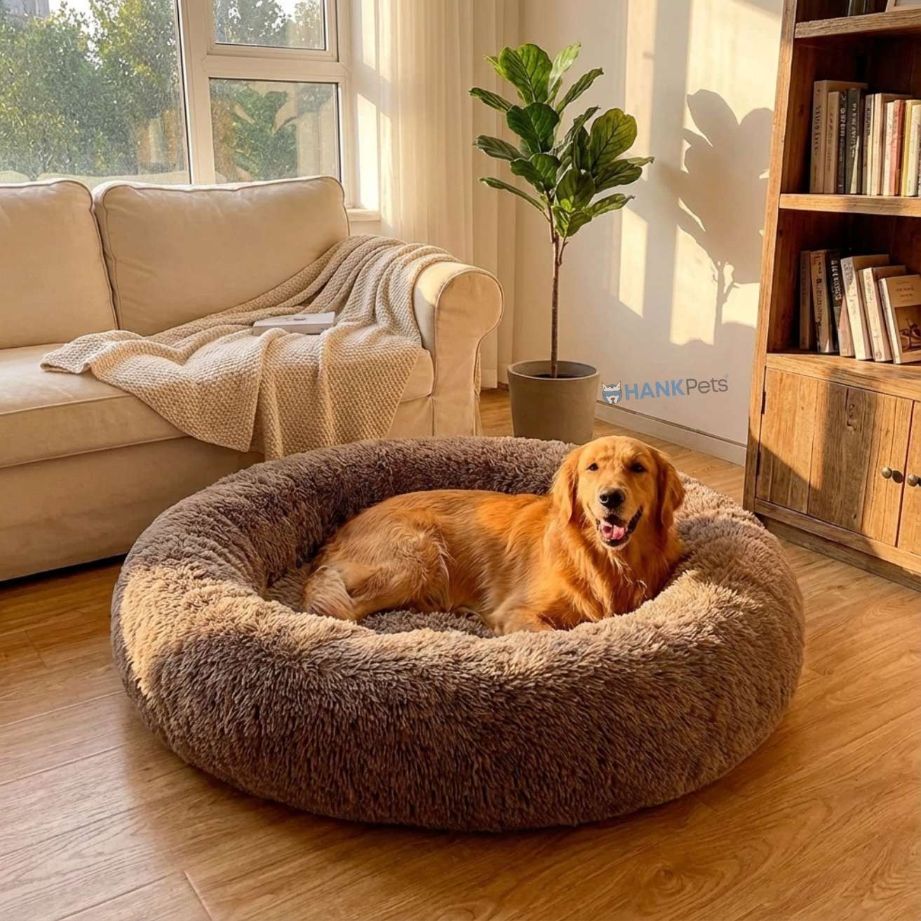 Round Donut Soft Pet Bed for Dogs & Cats