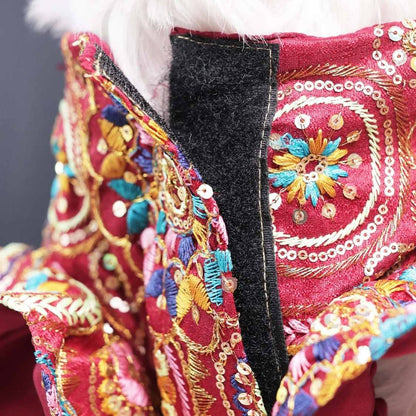 Luxury Embroidered Dog Lehenga | Royal Wedding Wear for Dogs
