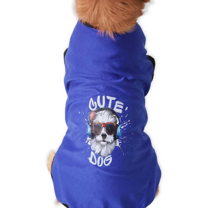Cute Dog Graphic Printed T-Shirt | Casual Everyday Wear (Blue)