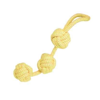 3 Ball Rope Tug Toy for Dogs & Cats - Interactive Chew & Training Toy